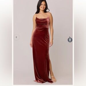 Revelry Velvet Maxi Dress in terra-cotta